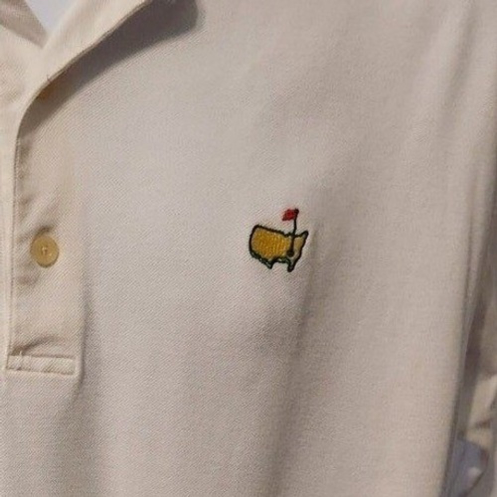 Augusta National Golf Shop Mens White Masters Polo Shirt Mercerized Cotton L - Picture 8 of 8